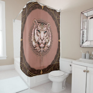Captivating and artistic depiction of a tiger shower curtain