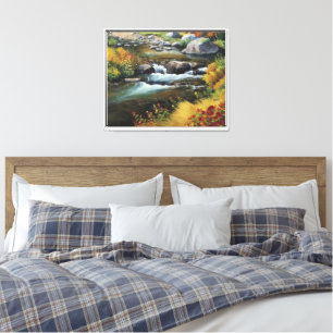 Captivating Anime-Style Oil Painting of Autumn Canvas Print
