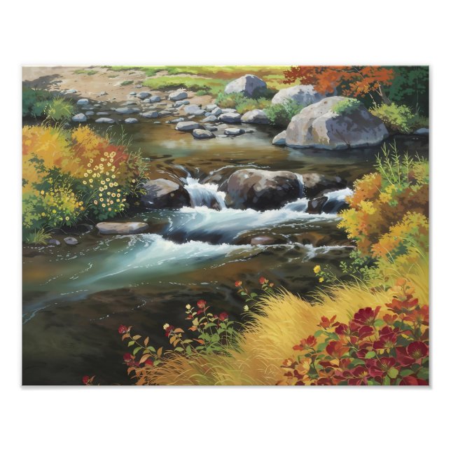 Captivating Anime-Style Oil Painting of Autumn  Photo Print (Front)
