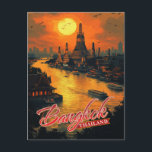 Captivating Bangkok, Thailand  Postcard<br><div class="desc">Send a touch of Thailand with this captivating postcard of Bangkok. Featuring a vintage design and high-quality paper,  this postcard is perfect for sharing your travel memories or sending a thoughtful note. It's also fully customisable,  allowing you to add your own personal touch.</div>
