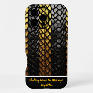 Captivating black and gold snake skin detail iPhone 16 pro max case