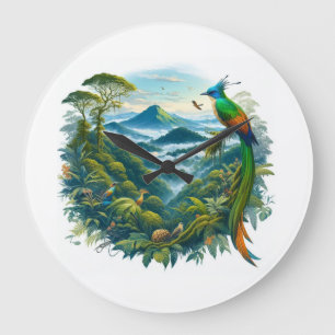 Captivating Cloud Forest Designs Large Clock