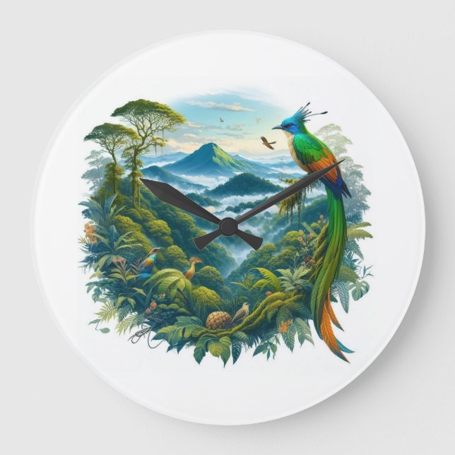 Captivating Cloud Forest Designs Large Clock (Front)