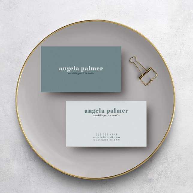 Captivating Cool: Modern Design, Classic Business Card (A stylish blue and white business card.)