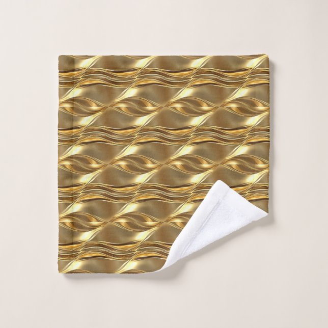 Captivating gold pattern bath towel set (Wash Cloth)