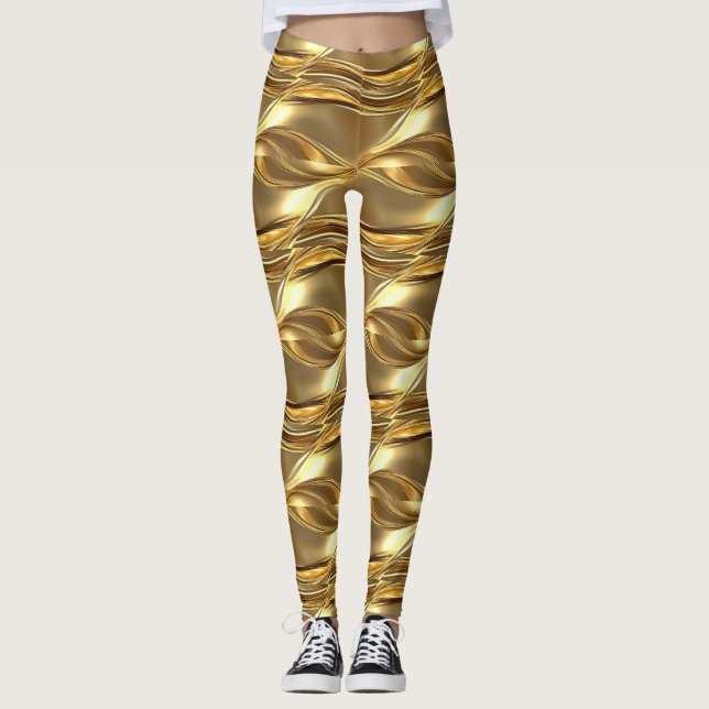 Captivating gold pattern leggings (Front)
