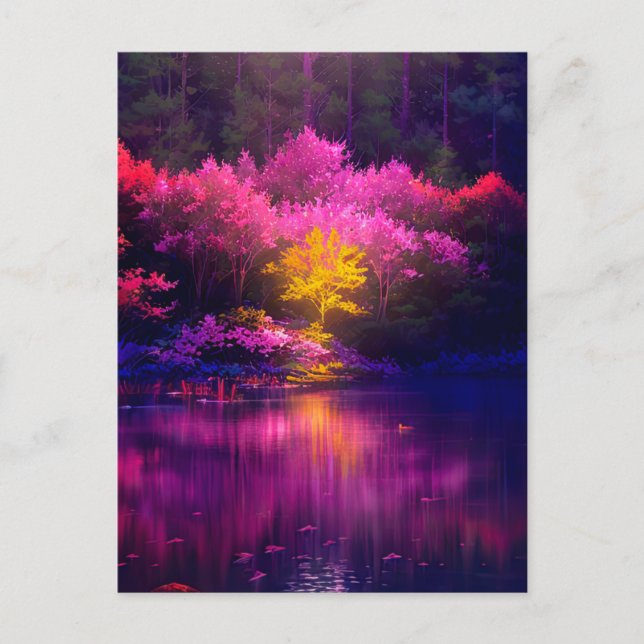 Captivating Golden Tree in the Evening Postcard (Front)