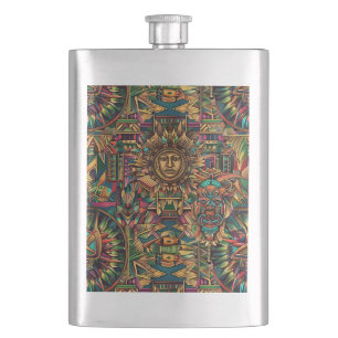 Captivating Navy "Vibrant Historical Emblem" Class Hip Flask