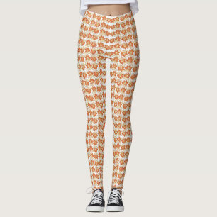 Captivating Orange and White Squares Background Leggings