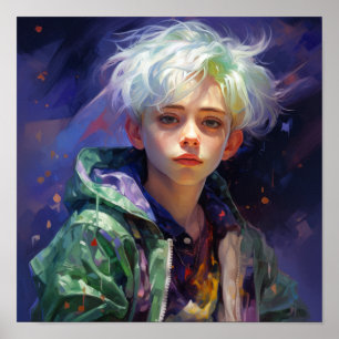 Captivating Portrait: Enigmatic Nineteen-Year-Old  Poster