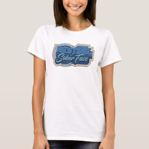 Captivating RESTING SOBER FACE Creative Print T-Shirt