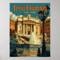 Captivating Trevi Fountain, Rome - Vintage
