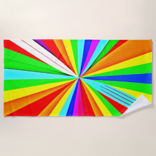 Captivating Vibrant Hues Colourful Pattern Beach Towel