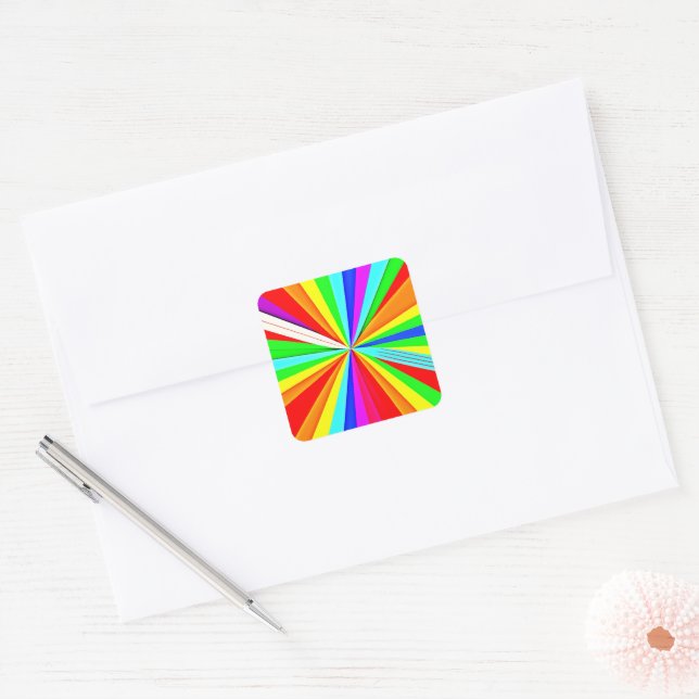 Captivating Vibrant Hues Colourful Pattern Square Sticker (Envelope)
