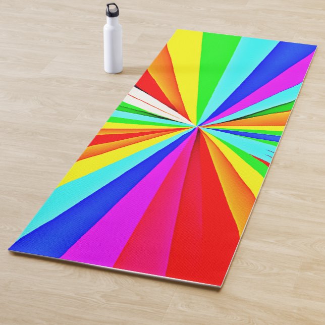Captivating Vibrant Hues Colourful Pattern Yoga Mat (In Situ)