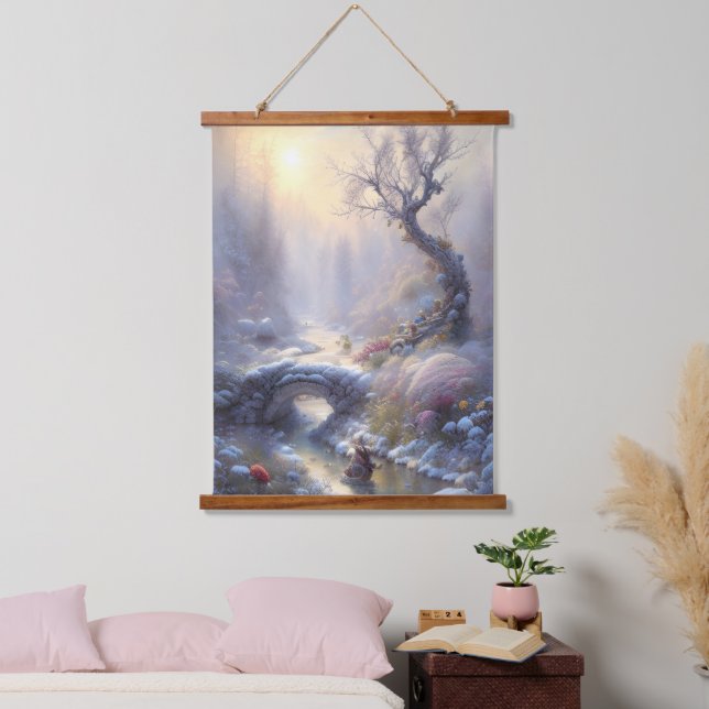 Captivating Winter Wonderland Landscape Art Hanging Tapestry (Bedroom)