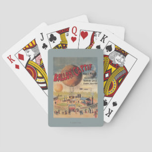 Captive Balloon Rides at a Exposition Poster Playing Cards