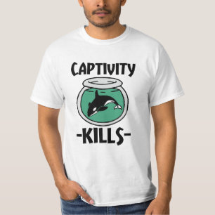 Captivity Kills Free the Orca Whales men's shirt
