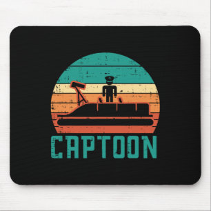 Captoon Boat Sunset Retro Pontoon Captain Men Boys Mouse Pad