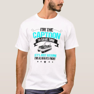 Captoon Great Pontoon Saying Toon Boat Captain T-Shirt
