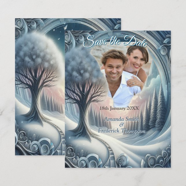 Capture Art Winter Scene & Snow and Ice Crystals Announcement (Front/Back)