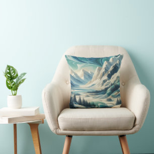 Capture Art Winter Scene & Snow and Ice Crystals Cushion