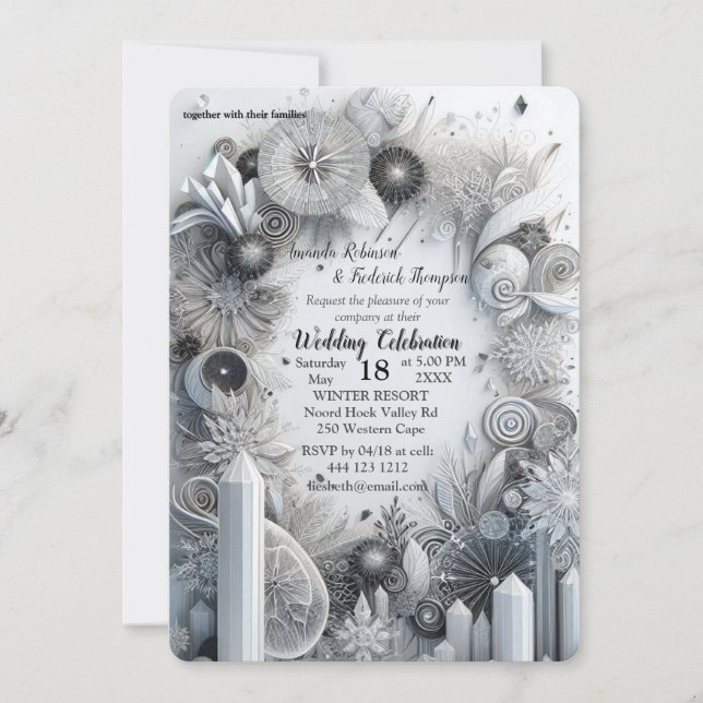 Capture Art Winter Scene & Snow and Ice Crystals Invitation (Front)