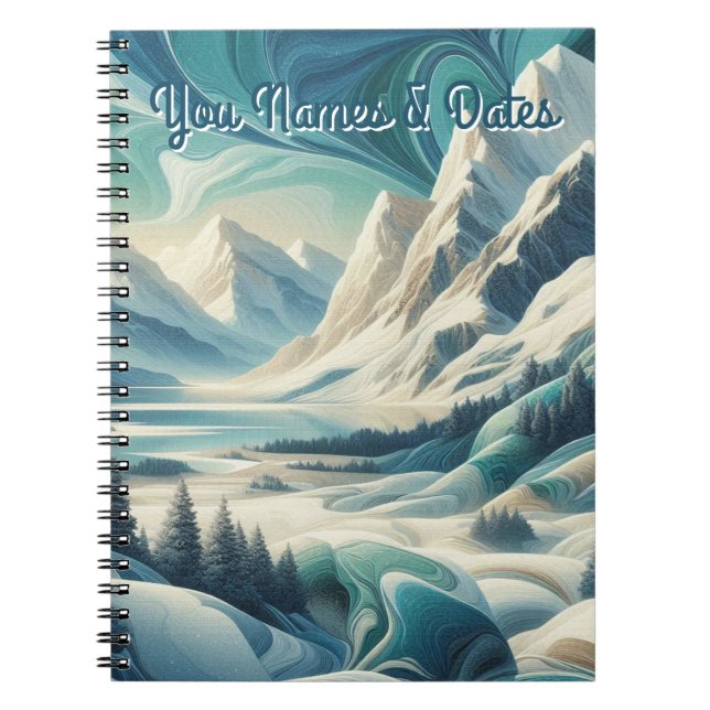 Capture Art Winter Scene & Snow and Ice Crystals Notebook (Front)