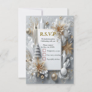 Capture Art Winter Scene & Snow and Ice Crystals RSVP Card