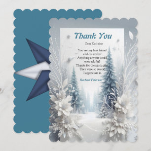 Capture Art Winter Scene & Snow and Ice Crystals Thank You Card