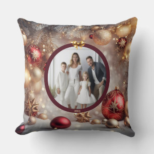Capture Holiday Memories Custom Photo Christmas  Cushion