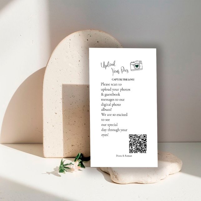 Capture Love QR code Wedding Guest Photo Sharing Enclosure Card (Creator Uploaded)