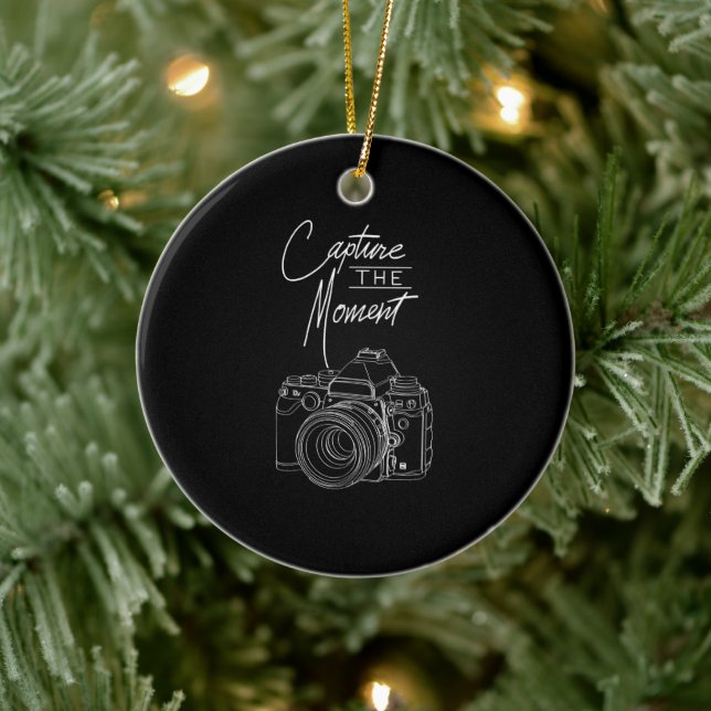 Capture  Moment Camera Photography Photographer. Ceramic Ornament (Tree)