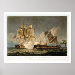 Capture of La Forte, February 28th 1799, engraved Poster