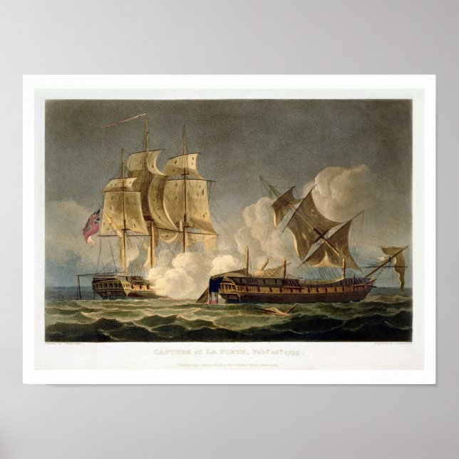 Capture of La Forte, February 28th 1799, engraved Poster (Front)