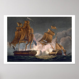 Capture of La Tribune, June 8th 1796, engraved by Poster
