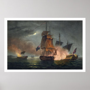 Capture of the Badere Zaffer, July 6th 1808, from Poster
