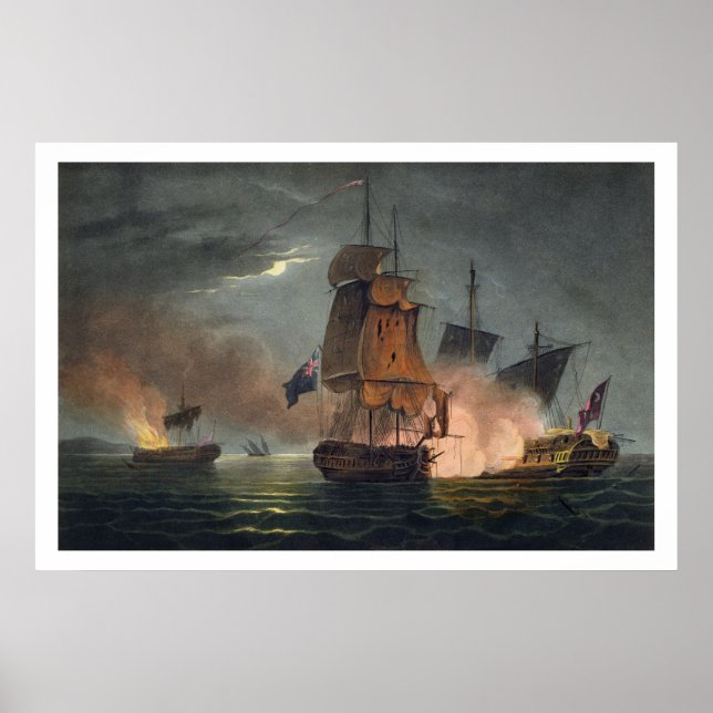 Capture of the Badere Zaffer, July 6th 1808, from Poster (Front)