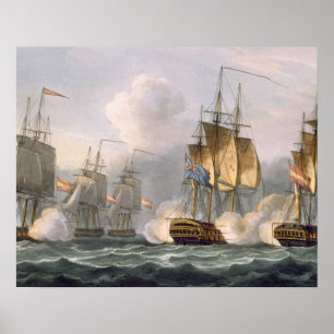 Capture of the Dorothea, July 15th 1798, engraved Poster