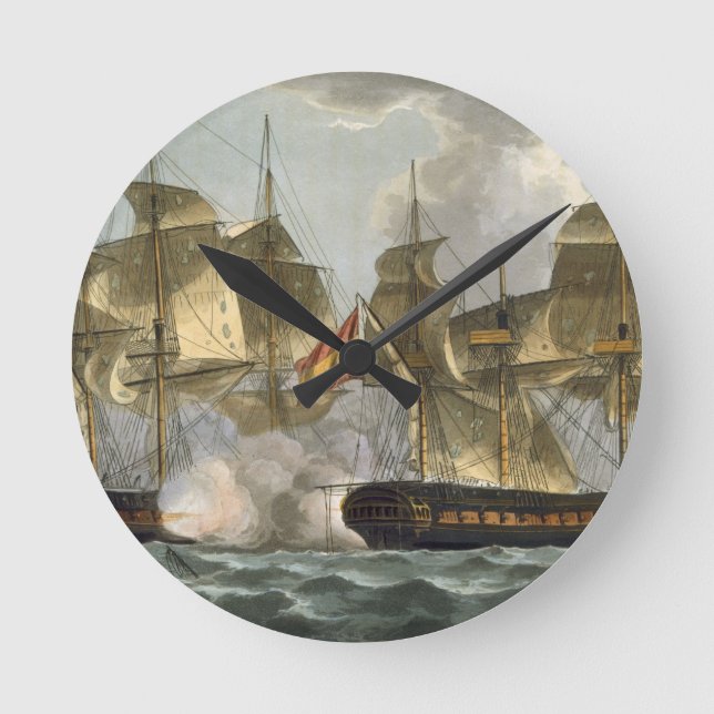 Capture of the Mahonesa, October 13th 1796, engrav Round Clock (Front)