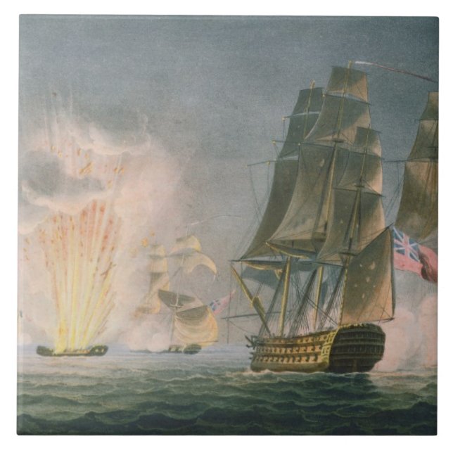 Capture of the Rivoli, 22nd February, 1812, engrav Ceramic Tile (Front)