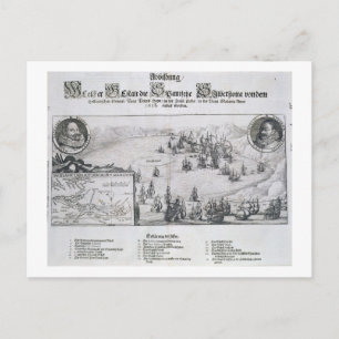 Capture of the Spanish fleet by the Dutch under Ad Postcard