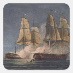 Capture of the Thetis by HMS Amethyst, 10th Novemb Square Sticker