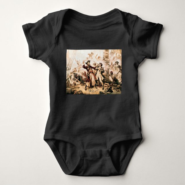 Capture, Pirate Blackbeard, Queen Anne's Revenge Baby Bodysuit (Front)