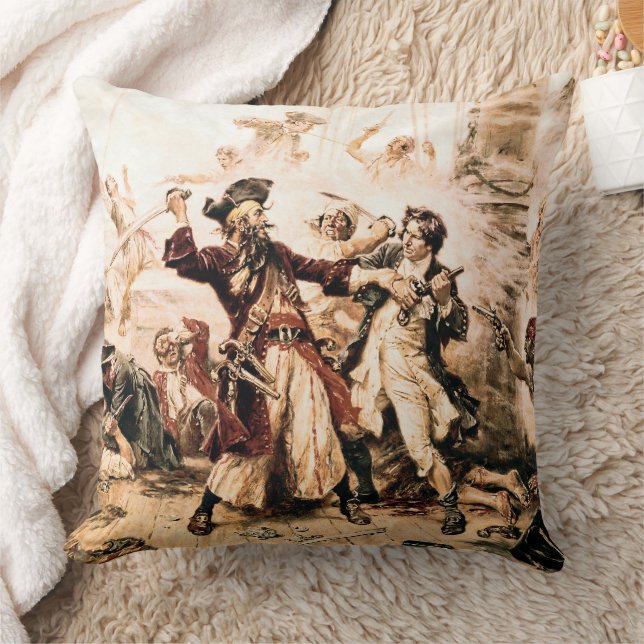 Capture, Pirate Blackbeard, Queen Anne's Revenge Cushion (Blanket)