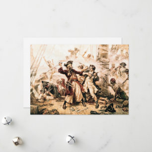 Capture, Pirate Blackbeard, Queen Anne's Revenge Holiday Card