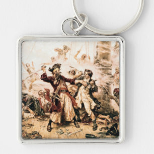 Capture, Pirate Blackbeard, Queen Anne's Revenge Key Ring