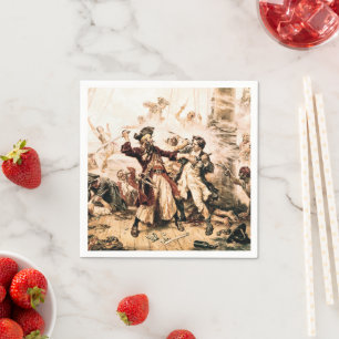 Capture, Pirate Blackbeard, Queen Anne's Revenge Napkin
