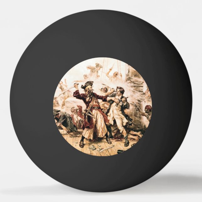Capture, Pirate Blackbeard, Queen Anne's Revenge Ping Pong Ball (Back)
