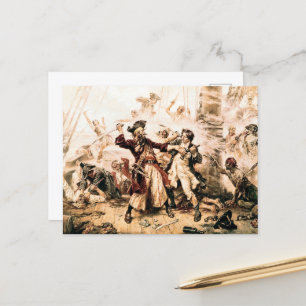 Capture, Pirate Blackbeard, Queen Anne's Revenge Postcard